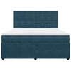 vidaXL Boxspringbett mit Matratze Dunkelblau 180x200 cm Samt