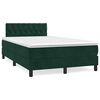 vidaXL Boxspringbett mit Matratze & LED Dunkelgr&uuml;n 120x190 cm Samt