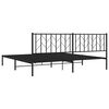 vidaXL Bettgestell mit Kopfteil Metall Schwarz 200x200 cm