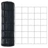 vidaXL Zaun mit Pfosten Grau 0,6 x 10 m Stahl und PVC