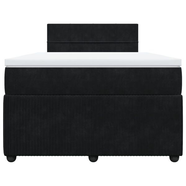 vidaXL Boxspringbett mit Matratze Schwarz 120x190 cm Samt