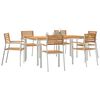 vidaXL Garten-Ess-Set 7 pcs Braun Massives Teakholz