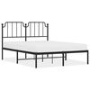 vidaXL Bettgestell mit Kopfteil Metall Schwarz 135x190 cm