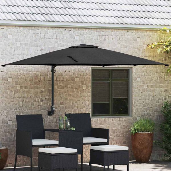 vidaXL Garten-Sonnenschirm Schwarz 248,5 x 247,5 x 160 cm