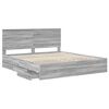 vidaXL Bettrahmen Graues Sonoma 180 x 200 cm Ingenieurs Holz