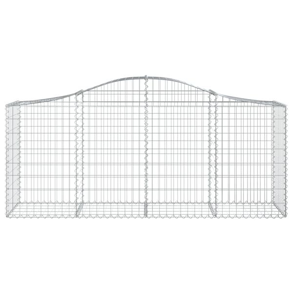 vidaXL Gabionen mit Hochbogen 18 Stk. 200x50x80/100cm Verzinktes Eisen