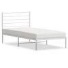 vidaXL Bettgestell mit Kopfteil Metall Wei&szlig; 100x190 cm