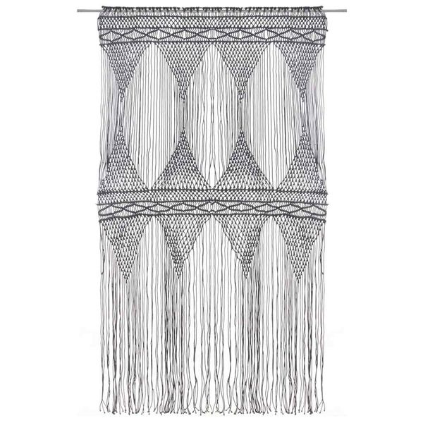 vidaXL Makramee Vorhang Anthrazit 140x240 cm Baumwolle