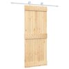 vidaXL Schiebet&uuml;r Nat&uuml;rlich und Wei&szlig; 85 x 210 cm Massivkiefer