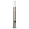 vidaXL Pollerleuchte mit Sensor&Steckdose 80 cm Edelstahl IP44