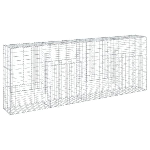 vidaXL Gabionen mit Deckel 400x50x150 cm Verzinktes Eisen
