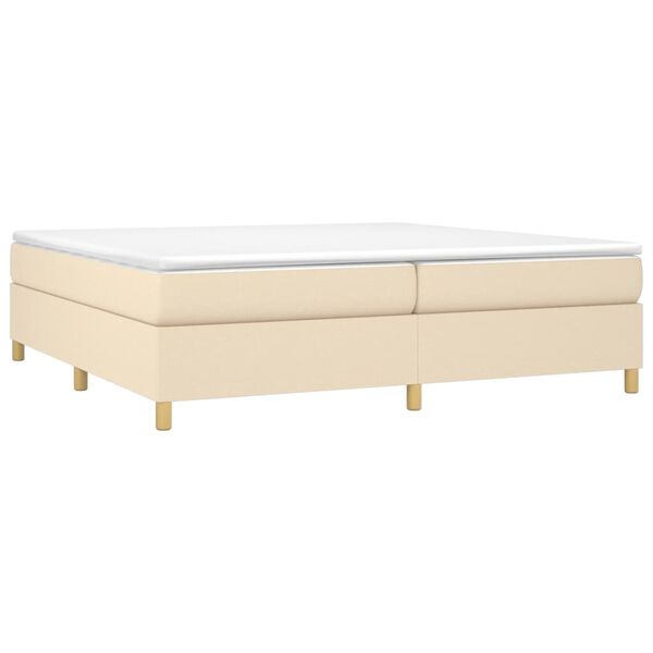vidaXL Boxspringbettgestell Creme 200x200 cm Stoff