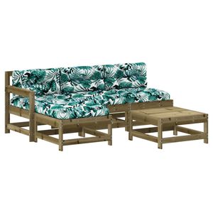 vidaXL 5-tlg. Garten-Lounge-Set mit Kissen Imprägniertes Kiefernholz