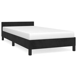 vidaXL Bettgestell mit Kopfteil ohne Matratze Schwarz 90x200 cm Samt