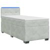 vidaXL Boxspringbett mit Matratze und LED Hellgrau 90 x 200 cm Samt