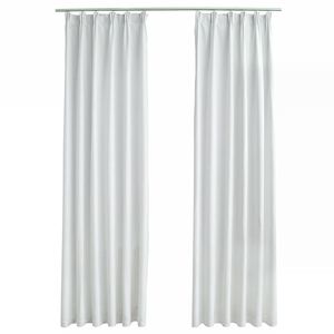 vidaXL Verdunkelungsvorh&auml;nge mit Haken 2 Stk. Grauwei&szlig; 140x245 cm