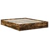 vidaXL Aufbewahrungsbett Ger&auml;ucherte Eiche 160 x 200 cm Holzwerkstoff