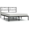 vidaXL Bettgestell mit Kopfteil Metall Schwarz 135x190 cm