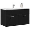 vidaXL Waschbeckenunterschrank Schwarz Eichen-Optik 38,5 x 100 x 46 cm