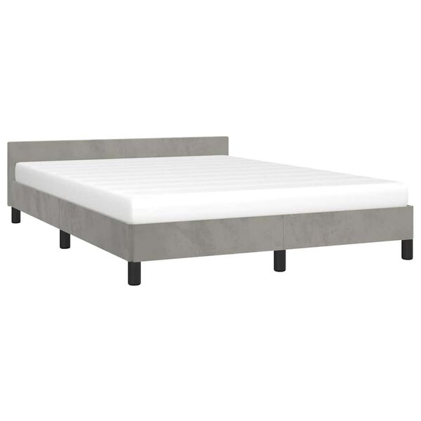 vidaXL Bettgestell ohne Matratze Hellgrau 140x200 cm Samt