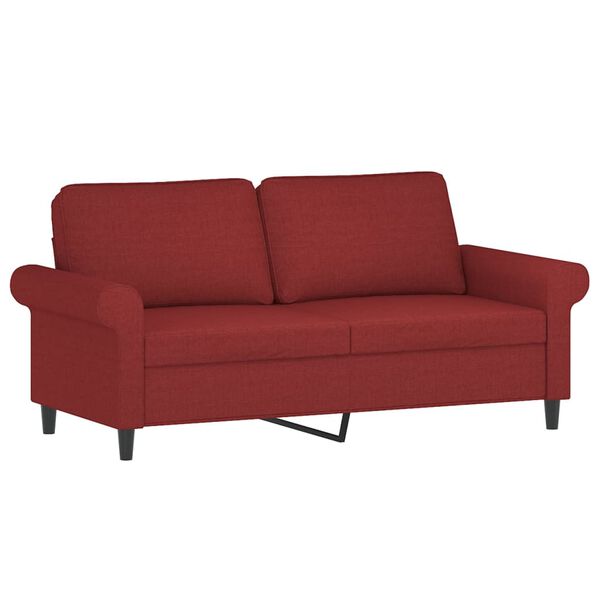 vidaXL 2-Sitzer-Sofa mit Kissen Weinrot 140 cm Stoff