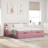vidaXL Ottoman-Bett mit Matratzen Rosa 180x200 cm Samt