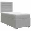 vidaXL Boxspringbett mit Matratze Hellgrau 80 x 200 cm Stoff