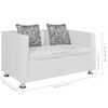 vidaXL Sofa 2-Sitzer Kunstleder Wei&szlig;