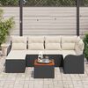 vidaXL Gartensofa-set mit Kissen 7 pcs Schwarz Poly-Rattan