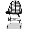 vidaXL Esszimmerst&uuml;hle 4 Stk. Natur Rattan Schwarz