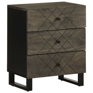 vidaXL Nachttisch Schwarz 50x33x62 cm Massivholz Mango