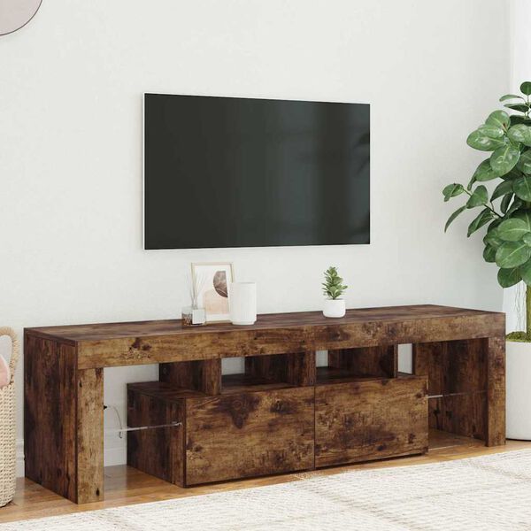 vidaXL TV-Schrank mit LED-Leuchten R&auml;uchereiche 140x36,5x40 cm