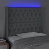 vidaXL LED Kopfteil Hellgrau 103x16x118/128 cm Stoff