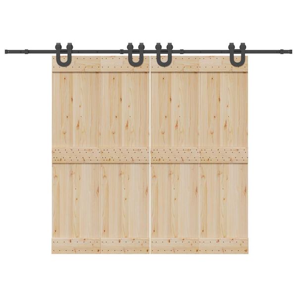 vidaXL Schiebet&uuml;rbeschlag-Set 366 cm Stahl Schwarz