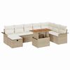 vidaXL Gartensofa-set 9 stk. Beige Poly-Rattan