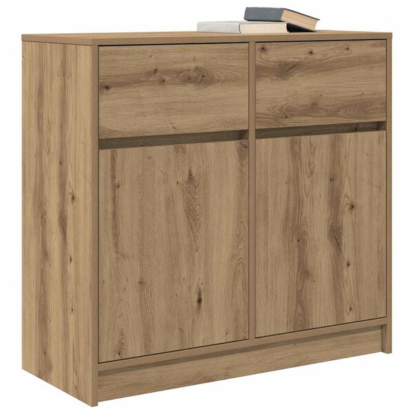 vidaXL Sideboard mit Schublade Artisan-Eiche 80x34x76 cm Holzwerkstoff