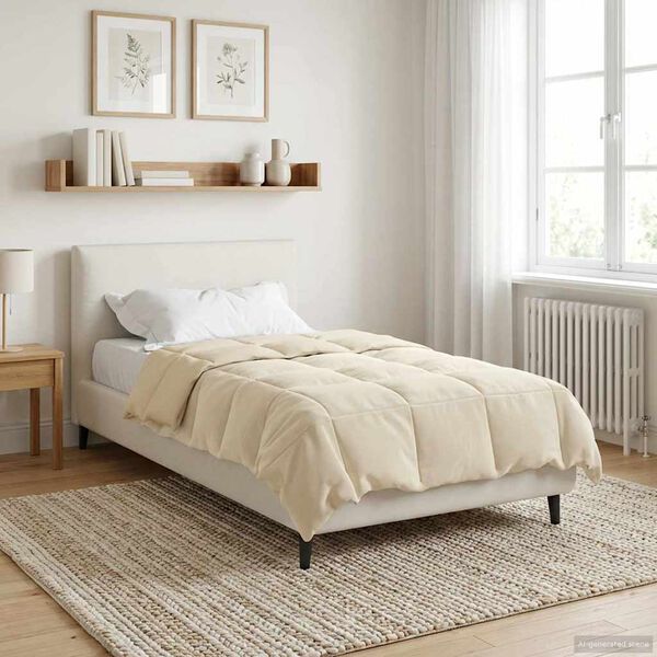 vidaXL Ganzjahresbettdecke Gepolstert Creme 140 x 220 cm Mikrofaser