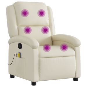 vidaXL Massagesessel Creme Kunstleder