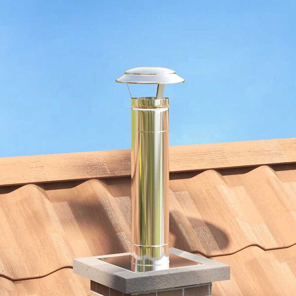 vidaXL Regenabdeckung Schornstein Silber 20 x 20 x 18 cm Edelstahl