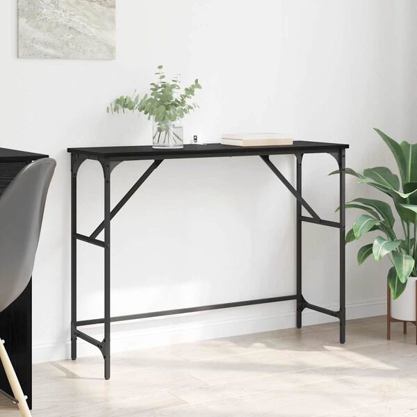 vidaXL Konsolentisch Schwarz Eichen-Optik 100 x 32 x 75 cm