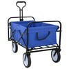 vidaXL Faltbarer Einkaufstrolley mit Bremsen Blau 94 x 53 x 99 cm