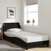 vidaXL Bett mit Matratze "Dover" Schwarz 90x200 cm Stoff