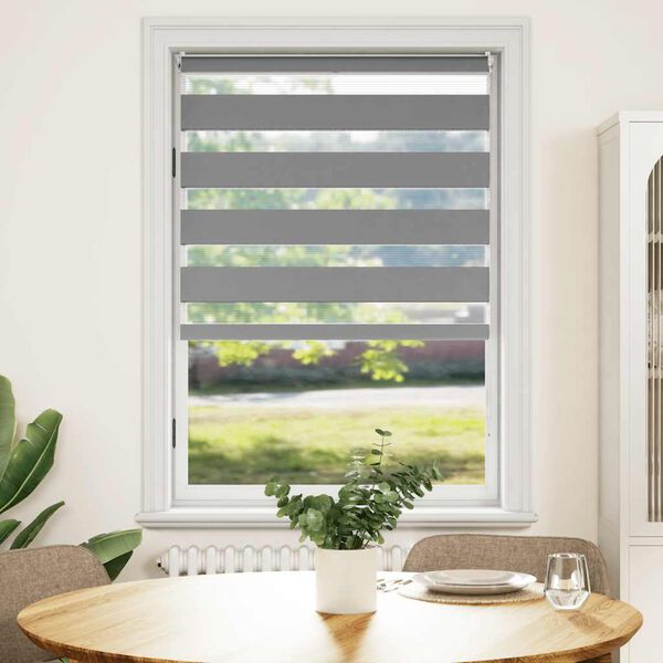 vidaXL Zebra-Rollo 80,9 x 175 cm, Stoffbreite 76,7 cm, grau