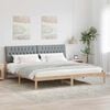 vidaXL Bettgestell mit gepolstertem Kopfteil Braun 200 x 200 cm