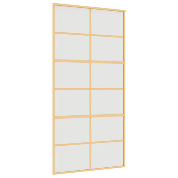 vidaXL Schiebetür Golden 102,5x205 cm Matt ESG-Glas und Aluminium