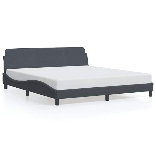 vidaXL Bettgestell "Dover" Dunkelgrau 180x200 cm Samt