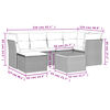 vidaXL 7-tlg. Garten-Sofagarnitur mit Kissen Beige Poly Rattan