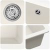 vidaXL Waschbecken Wei&szlig; 430 x 460 mm 80% Quarz und 20% Harz