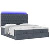 vidaXL Ottoman-Bett mit Matratzen & LEDs Dunkelgrau 160x200 cm Samt