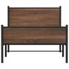 vidaXL Metallbett ohne Matratze Eichen-Optik 107x203 cm